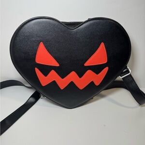 Em & Sprout  Pumpkin Face Heart backpack purse